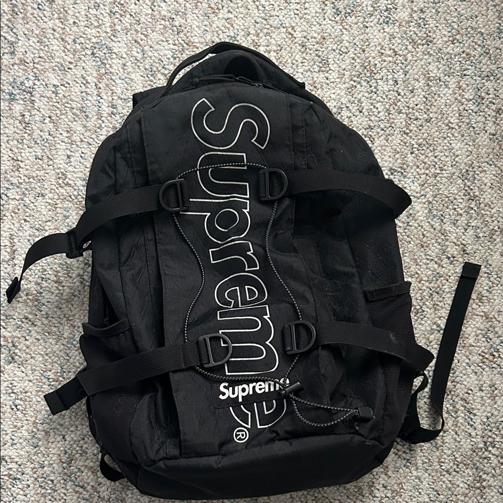 Supreme Black Logo Backpack